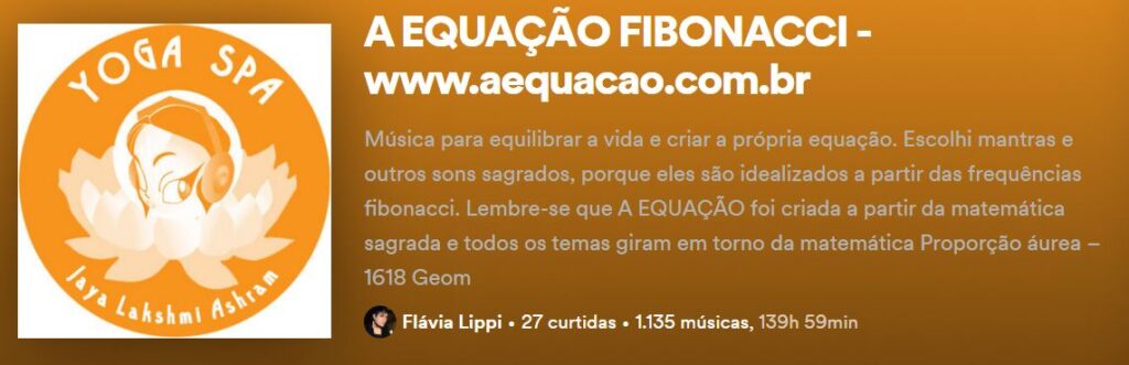 Print da playlist “A Equação FIBONACCI”, criada por Flávia, no Spotify.